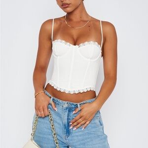 NWT White Fox Boutique It Doesn’t Matter white corset size xs